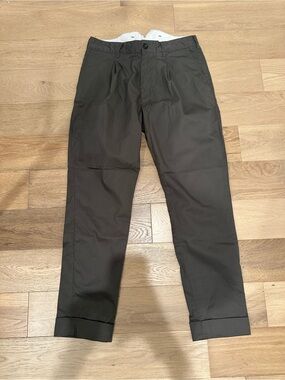 Engineered Garments Olive Highcount Twill Cotton Buckleback Willy Post Pants 30
